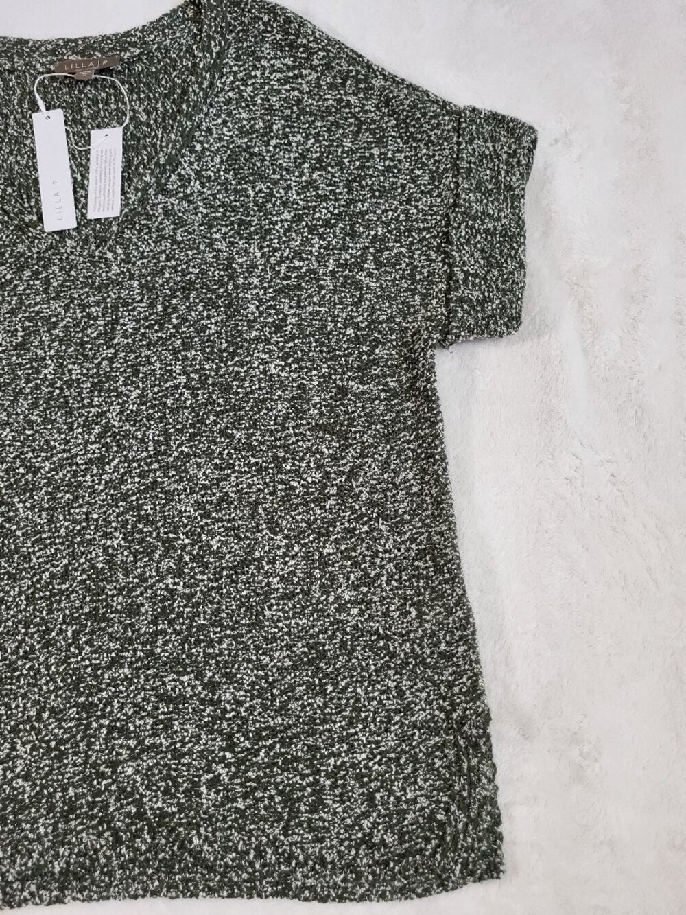 Lilla P Womens Short Sleeve V-Neck Sweater Small - Picture 3 of 9